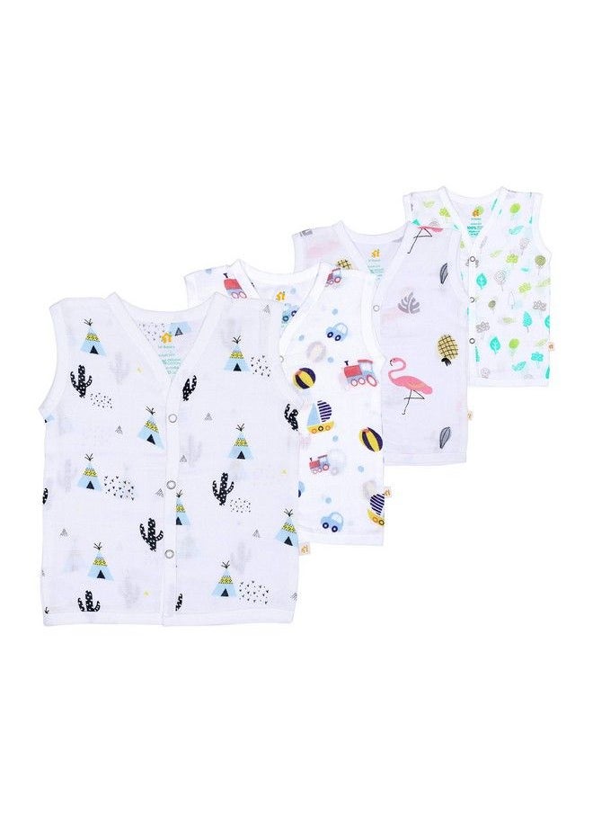 1st Step - Muslin Jhabla (Multicolor New Born) - Image 1