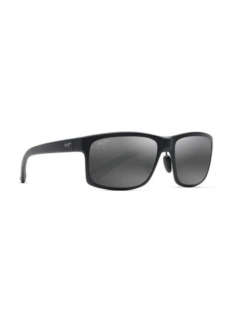 MAUI JIM - MAUI JIM 437-02 GREY KAUPO GAP BLACK GLOSS Exclusive Sunglassess - Image 1