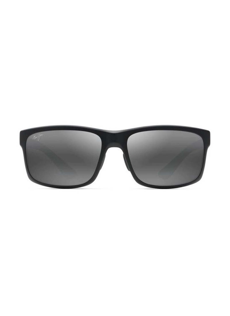 MAUI JIM - MAUI JIM 437-02 GREY KAUPO GAP BLACK GLOSS Exclusive Sunglassess - Image 1