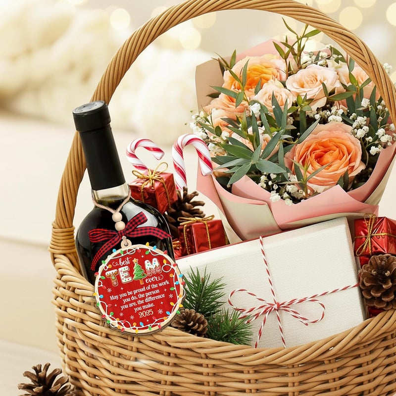 HEXMOZ هدايا عيد الميلاد لفريق العمل، الموظفين - شكرًا لك، هدايا تقدير لفريق العمل، المجموعة، المديرة، أفضل صديق في العمل - تذكار أفضل فريق على الإطلاق، زينة شجرة عيد الميلاد 2025 - Image 4