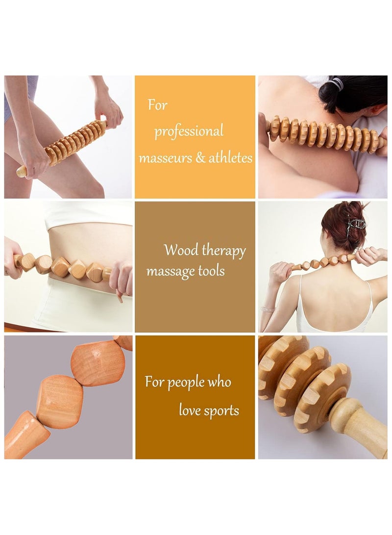 GuRiver Wood Therapy Massage Tools, 3 pcs set for Wooden Lymphatic Drainage Tool, Anti Cellulite Massage Set, Roller Lymphatic Drainage Tool, Body Sculpting Tool - Image 4