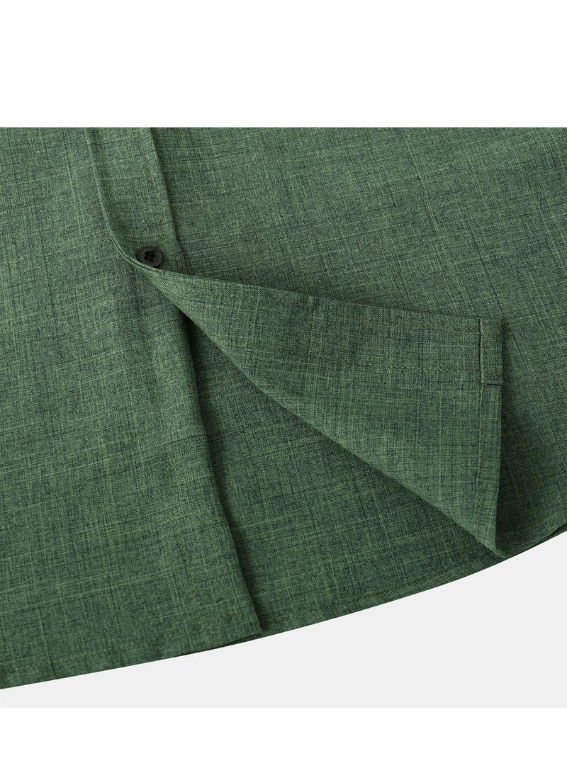 قميص رجالي صيفي جديد بلون سادة وأكمام قصيرة قميص غير رسمي نحيف - Image 5