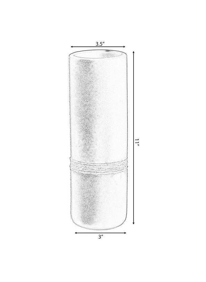 Uniquewise Decorative Modern Ceramic Cylinder Shape Table Vase Flower Holder With Rope White 11 Inch  - Image 5