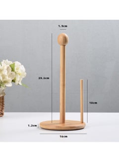 Generic Kitchen Wooden Roll Paper Towel Holder Bathroom Tissue Holder Toilet Paper Stand Napkins Rack  - Image 1