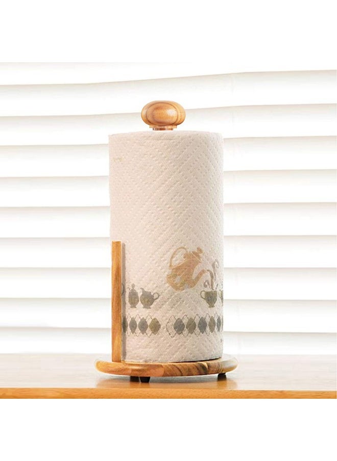 Generic Kitchen Wooden Roll Paper Towel Holder Bathroom Tissue Holder Toilet Paper Stand Napkins Rack  - Image 4