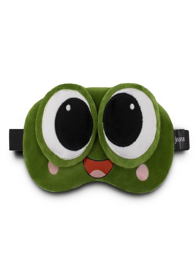 Jenna Fabric Unisex Comfortable Sleeping Soft Funky Eye Mask With Adjustable Strap & Blindfold (Green) - Image 2