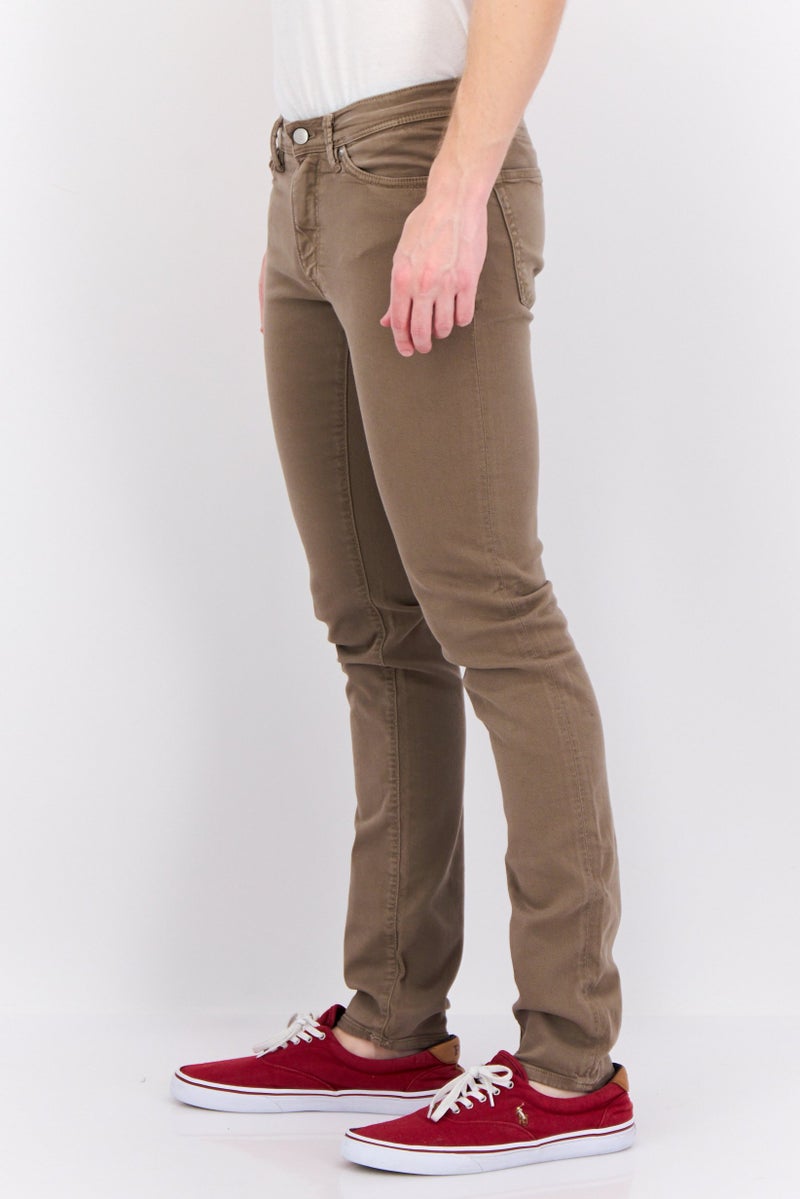 GANT Men Extra Slim Fit Solid Stretchable Jeans, Taupe - Image 2