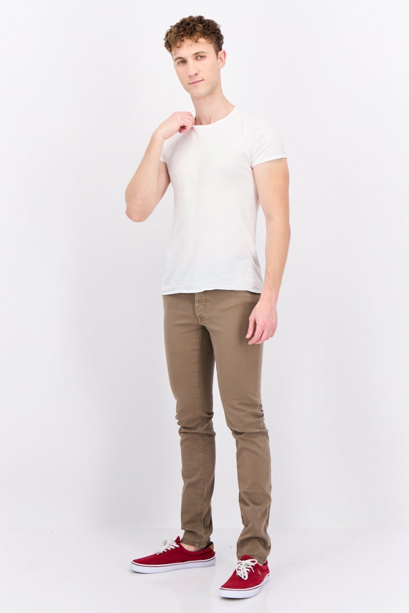 GANT Men Extra Slim Fit Solid Stretchable Jeans, Taupe - Image 4