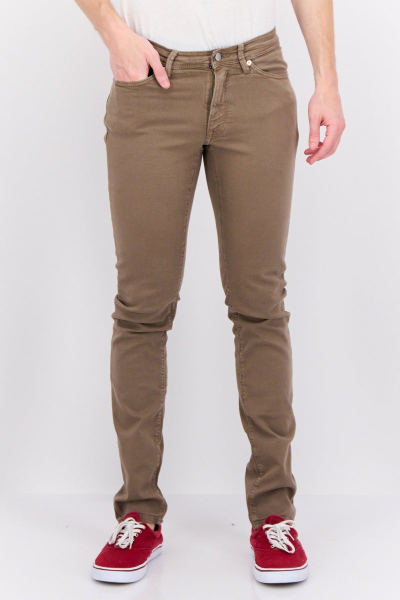 GANT Men Extra Slim Fit Solid Stretchable Jeans, Taupe - Image 1