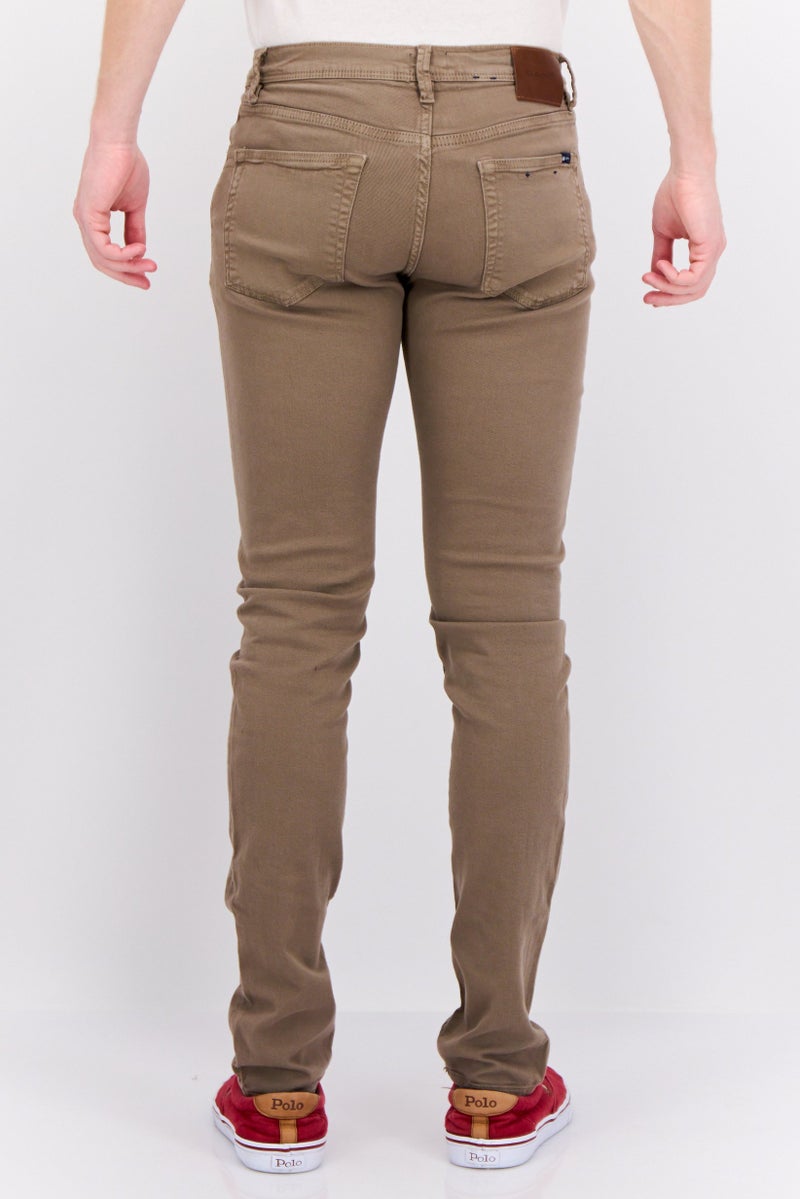 GANT Men Extra Slim Fit Solid Stretchable Jeans, Taupe - Image 3