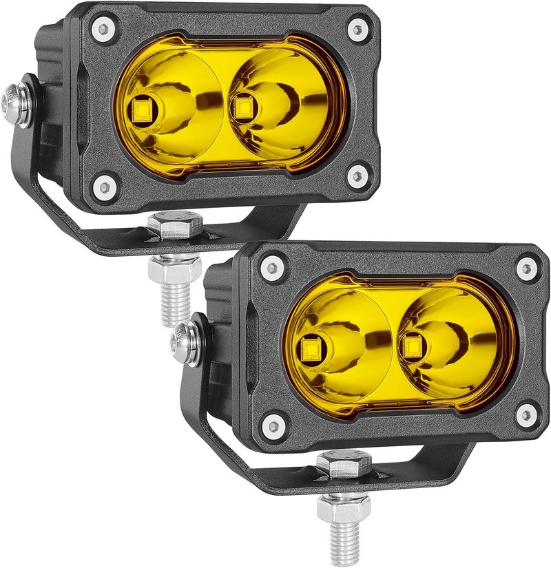 مصابيح LED، 2 قطعة 40 واط 3 بوصة مصابيح LED بقعة صفراء مصابيح ضباب مصابيح قيادة للدراجات النارية مصابيح احتياطية للمصد مصابيح صغيرة للشاحنات ومركبات ATV وUTV وSUV وسورون وبيك آب وقوارب - Image 1