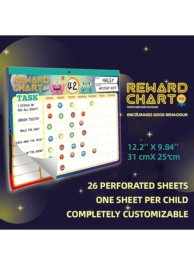 erorex Reward Chart For Kids Magnetic Chore Chart Behavior Chart With 26 Chore Charts Behavior Chart For Kids At Home With 2280 Stickers Responsibility Chart For Boys Toddlers - Image 2
