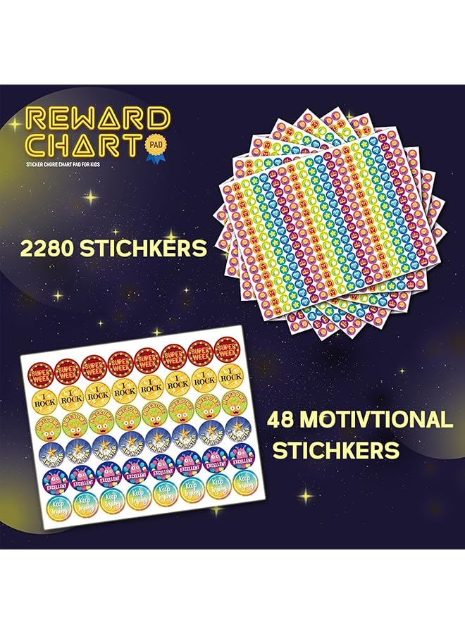 erorex Reward Chart For Kids Magnetic Chore Chart Behavior Chart With 26 Chore Charts Behavior Chart For Kids At Home With 2280 Stickers Responsibility Chart For Boys Toddlers - Image 3