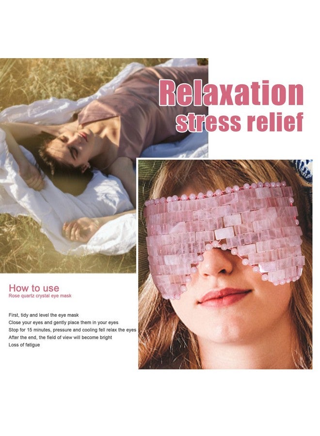 gemshan Jade Eye Mask Rose Quartz Eye Mask，Gemstone Eye Mask Anti Aging Therapy Hot Or Cold Using - Image 2