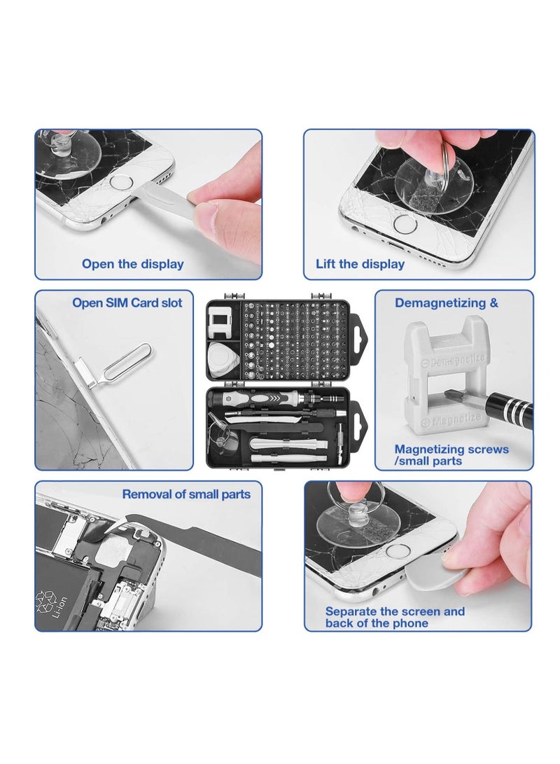 NIBEMINENT Mini Precision Screwdriver Set, 118 in 1 Magnetic Screwdriver Bit Kit, Multi-Function Stainless Steel Professional Repair Tool Kit  - Image 5
