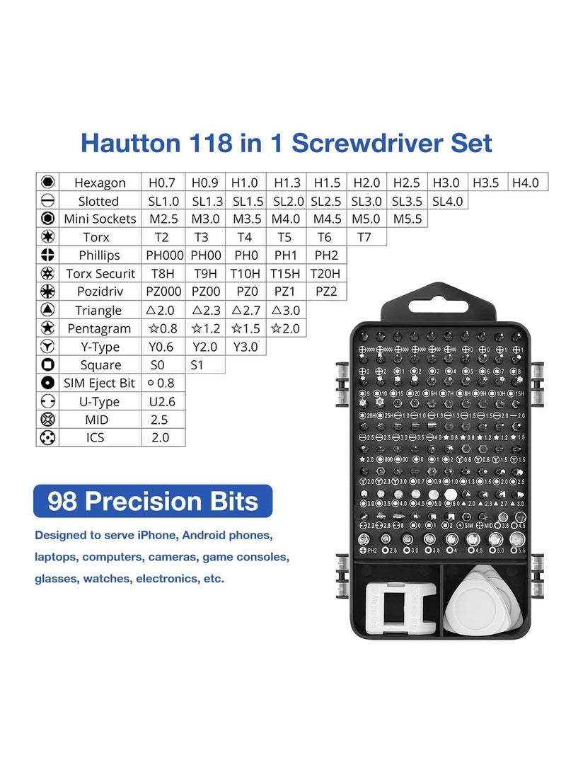 NIBEMINENT Mini Precision Screwdriver Set, 118 in 1 Magnetic Screwdriver Bit Kit, Multi-Function Stainless Steel Professional Repair Tool Kit  - Image 2