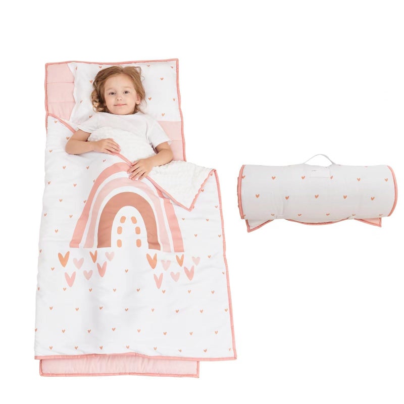 Cokouchyi Extra Large Toddler Nap mat by Cokouchyi Toddler Sleeping Bag with Removable Pillow Measures 53 x 21 x 15 Inches Sleeping Mat for Girls Ideal for Daycare and Preschool Kindergarten Rainbow - Image 2