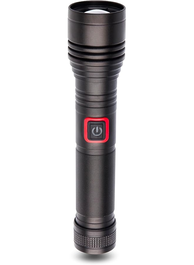 Flexy Rechargeable LED Flashlight Torch: 600m Range 20W Laser LED 500 600 Lumens 5000mAh Battery Aircraft Aluminum Build Type C Charging Lifetime LED 2 Year Warranty for Reliable Performance  - Image 1