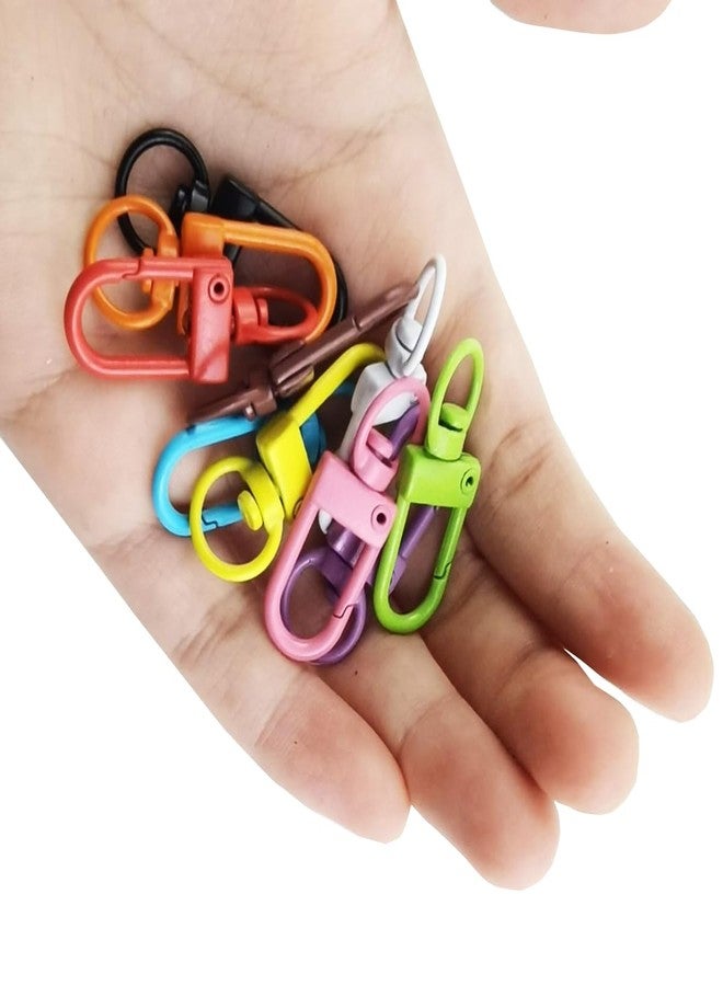 NSBELL 50PCS Colorful Metal Lobster Claw Clasps Swivel Lanyards Trigger Snap Hooks Strap with Key Rings DIY Accessories for Bag Key Chains Connector Jewelry Making, 10 Colors - Image 3