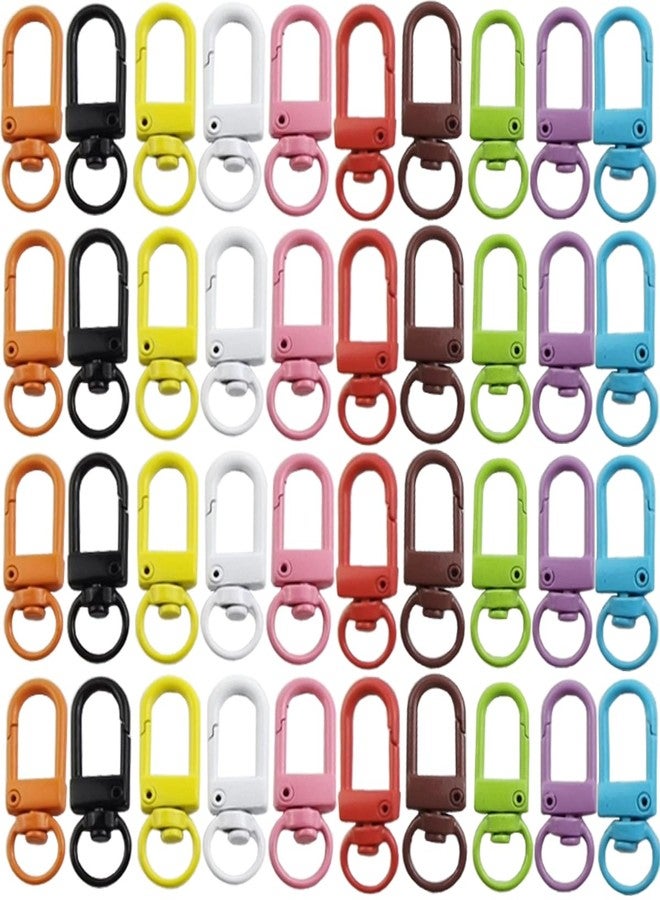 NSBELL 50PCS Colorful Metal Lobster Claw Clasps Swivel Lanyards Trigger Snap Hooks Strap with Key Rings DIY Accessories for Bag Key Chains Connector Jewelry Making, 10 Colors - Image 1