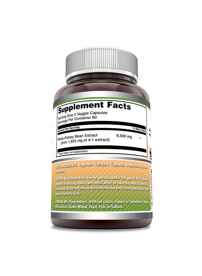 Amazing Nutrition Amazing Formulas White Kidney Bean Extract | 6500 Mg Per Serving | 120 Veggie Capsules Supplement | Non-GMO | Gluten Free | Made in USA - Image 2