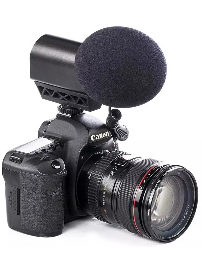 Saramonic VMIC STEREO Condenser Video Microphone with Rubberized Shockmount, High-Pass Filter, Level Control, & High-Frquency Switches, Monitoring & More - for DSLR Cameras & Camcorders  - Image 3
