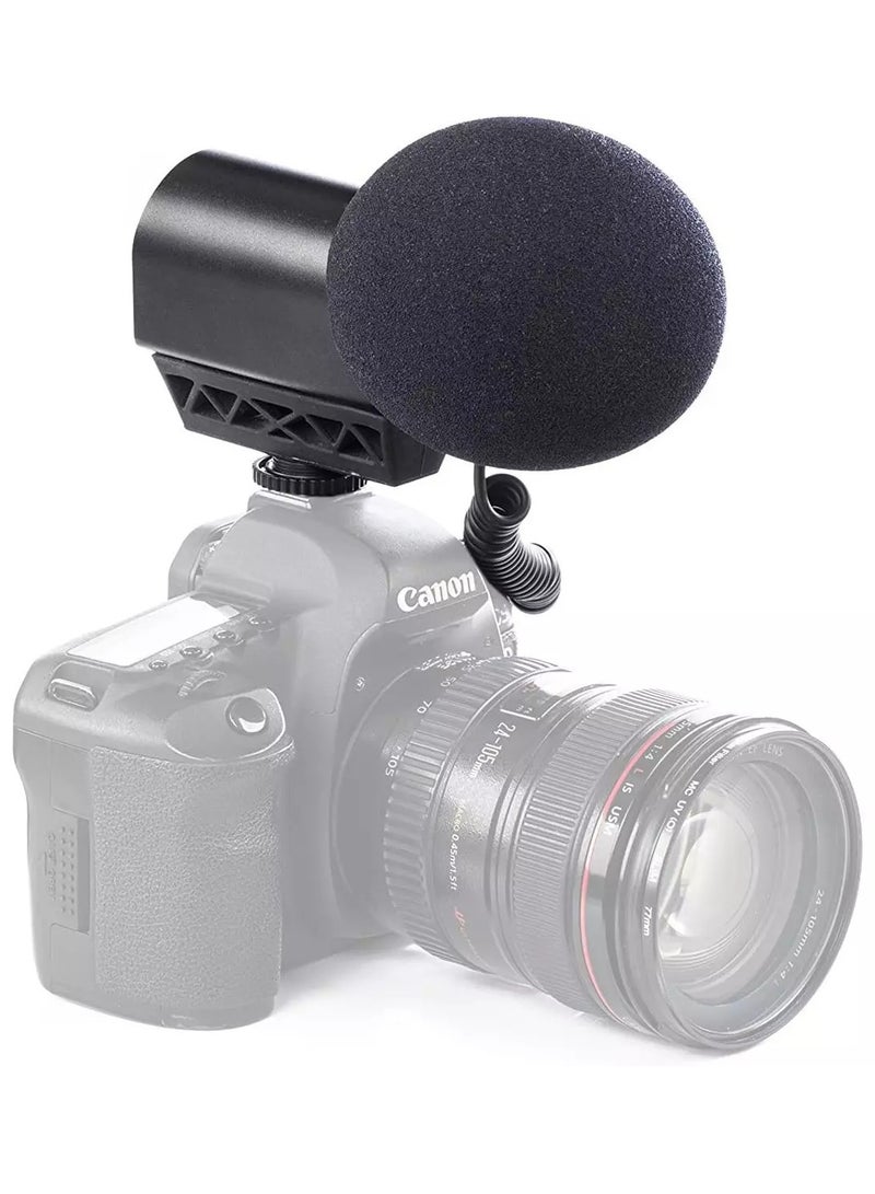 Saramonic VMIC STEREO Condenser Video Microphone with Rubberized Shockmount, High-Pass Filter, Level Control, & High-Frquency Switches, Monitoring & More - for DSLR Cameras & Camcorders  - Image 1