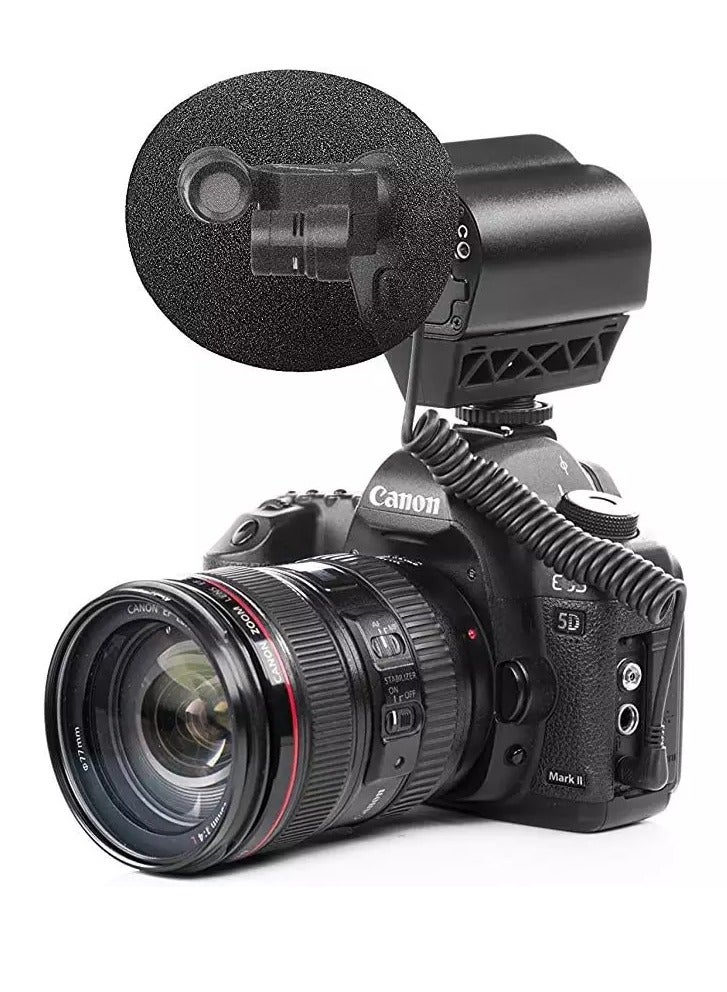 Saramonic VMIC STEREO Condenser Video Microphone with Rubberized Shockmount, High-Pass Filter, Level Control, & High-Frquency Switches, Monitoring & More - for DSLR Cameras & Camcorders  - Image 2