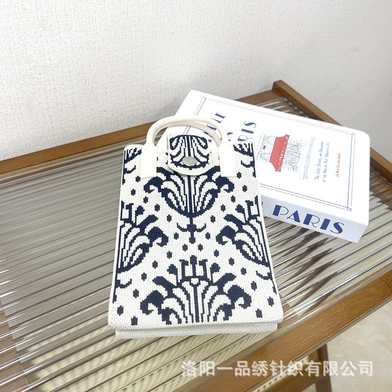 Xinjiang Ethnic Style Ediris Pattern Cloth Bag Handbag Knitted Bag Hand-Carrying Cultural And Creative Souvenir Crossbody Bag - Image 1