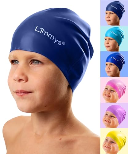 Limmys Kids Swim Cap – 100% Silicone Swim Cap for Boys and Girls – Soft, Stretchy & Comfortable Swimming Cap – Designed for Comfort & Durability - Image 1