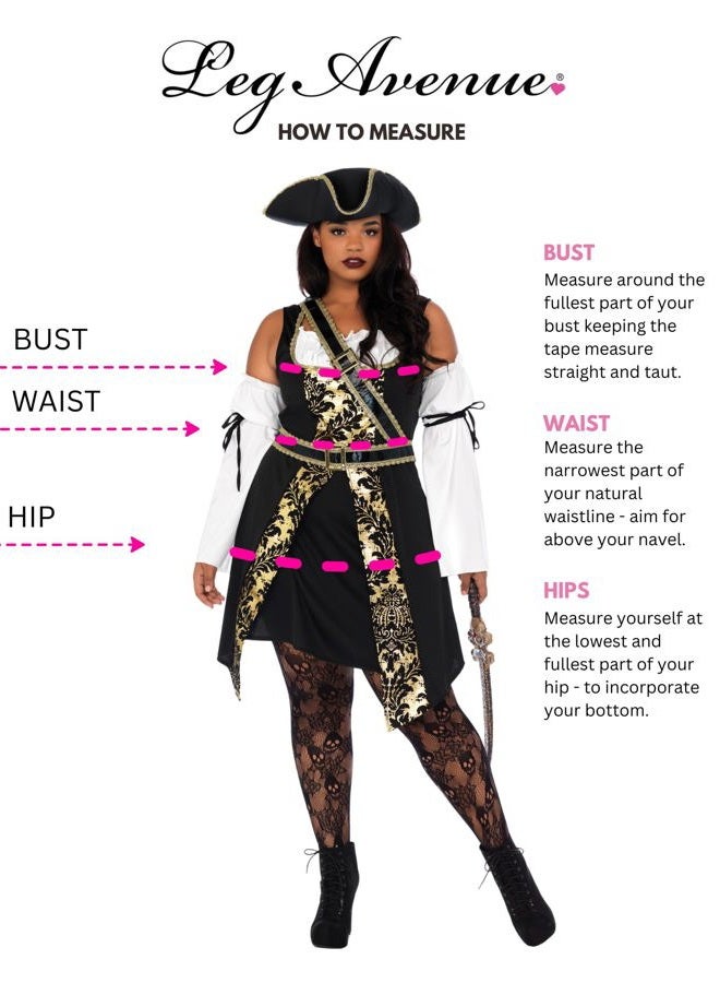 Leg Avenue Women's Black Sea Buccaneer Costume, Black/Gold, Medium - Image 4