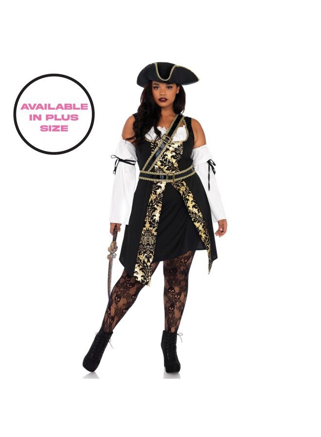 Leg Avenue Women's Black Sea Buccaneer Costume, Black/Gold, Medium - Image 3