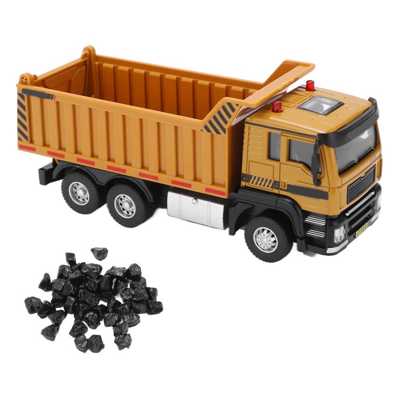 Alloy Dump Truck Toy: Zinc Alloy & Plastic Material, Durable & Safe - Flexible Lifting Bed With Sound And Light, Realistic Engineering Truck Model For Kids Over 6 Years Old, Young Engineers, Construct - Image 1