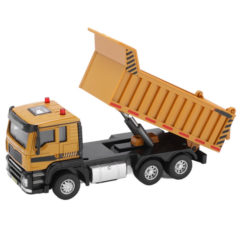 Alloy Dump Truck Toy: Zinc Alloy & Plastic Material, Durable & Safe - Flexible Lifting Bed With Sound And Light, Realistic Engineering Truck Model For Kids Over 6 Years Old, Young Engineers, Construct - Image 4