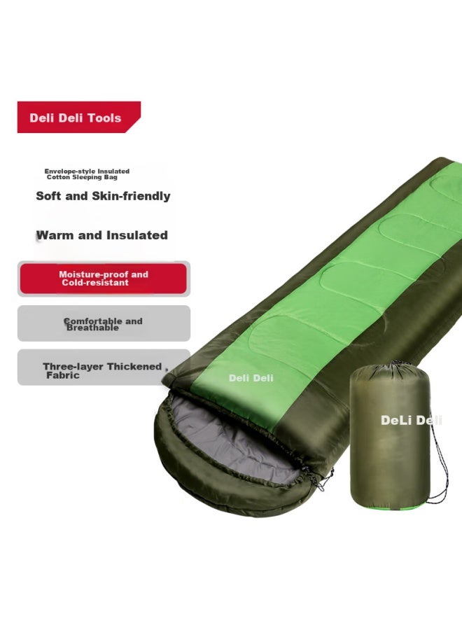 Deli Sleeping Bag For Adults, Outdoor Travel, Winter And All Seasons, Warm Camping, Dirt-proof Cotton Sleeping Bag, Thickened Version Dl556002 - Image 1