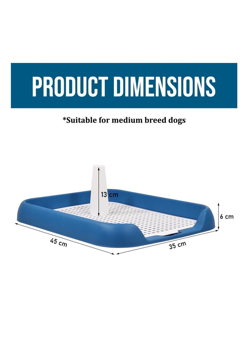أن ان سي بيتس صينية بول للكلاب مصنوعة من البلاستيك المتين، صينية تواليت خفيفة الوزن وقوية للكلاب، 45 سم وصينية تدريب على استخدام المرحاض مع شبكة قابلة للفصل، مضادة للانزلاق، خالية من الكتلة، ومثالية للكلاب الصغيرة والمتوسطة، (أزرق) - Image 2