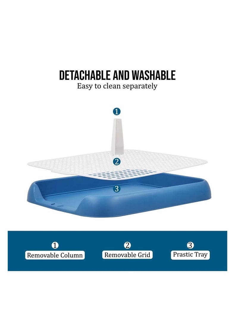 أن ان سي بيتس صينية بول للكلاب مصنوعة من البلاستيك المتين، صينية تواليت خفيفة الوزن وقوية للكلاب، 45 سم وصينية تدريب على استخدام المرحاض مع شبكة قابلة للفصل، مضادة للانزلاق، خالية من الكتلة، ومثالية للكلاب الصغيرة والمتوسطة، (أزرق) - Image 3