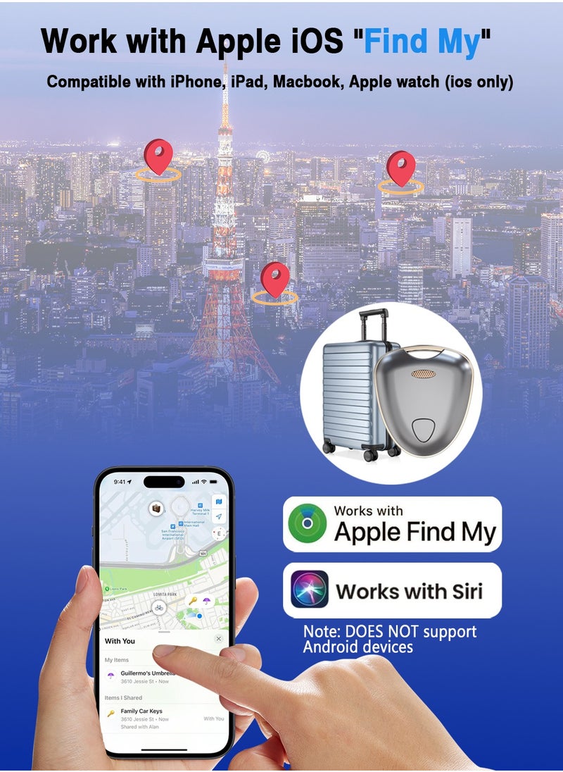 اكس كوبس محدد موقع العناصر، علامة الأمان الذكية تعمل مع Apple Find My (iOS فقط)، مكتشف الهاتف، مكتشف المفاتيح المتوافق مع iPhone iPad iWatch Mac، متتبع Bluetooth للمفاتيح والمحافظ (رمادي-4 قطع)  - Image 2