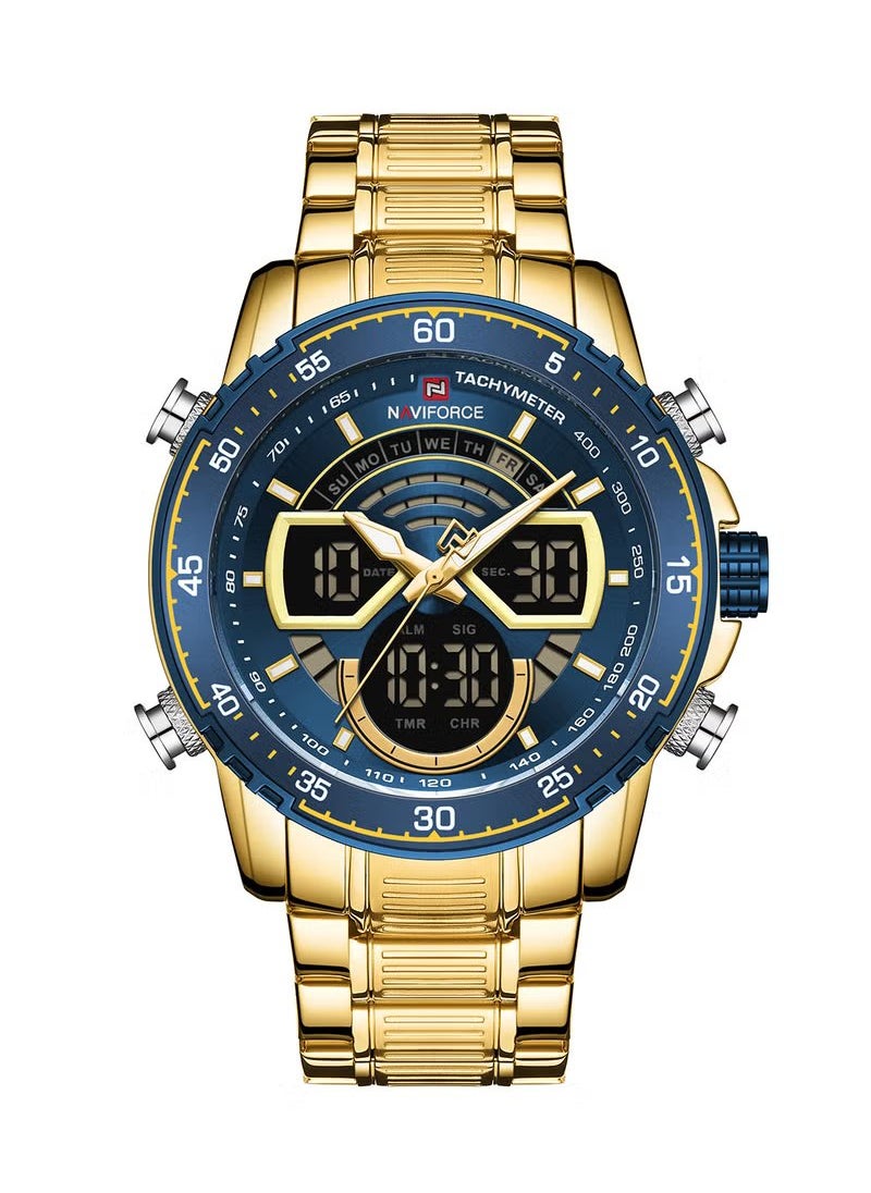 NAVIFORCE - Men's Analog+Digital Round Shape Stainless Steel Wrist Watch NF9189 G/BE - 46 Mm - Image 1