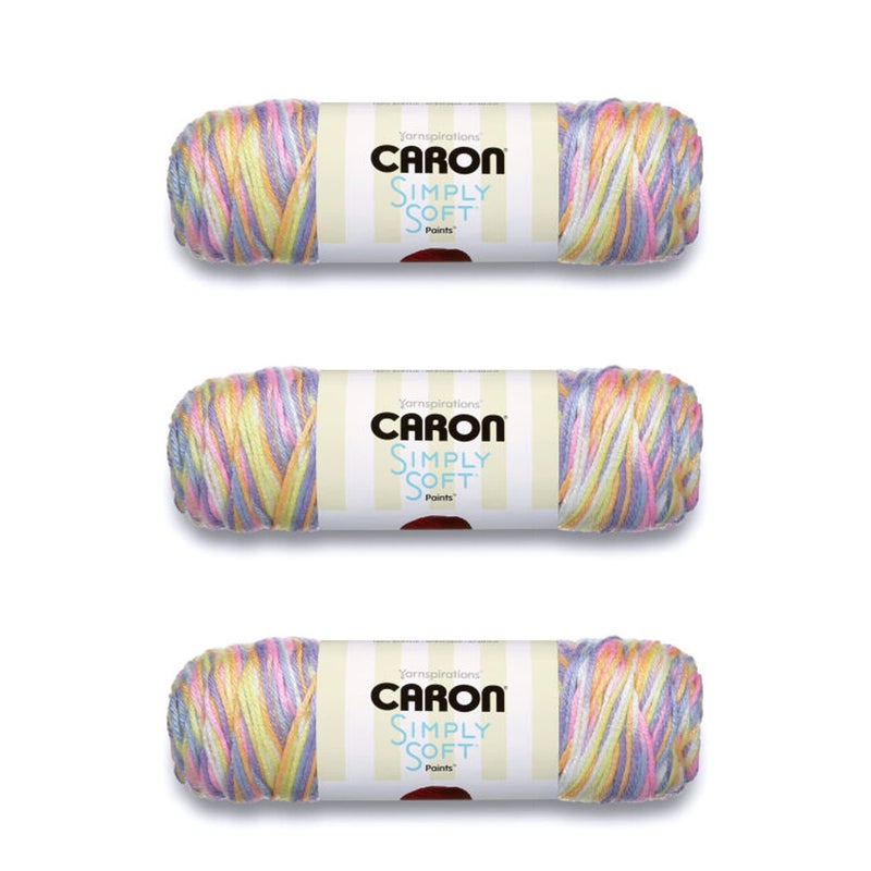 Caron Simply Soft Baby Brights Paints Yarn - 3 Pack of 141g/5oz - Acrylic - 4 Medium (Worsted) - 235 Yards - Knitting/Crochet - Image 1