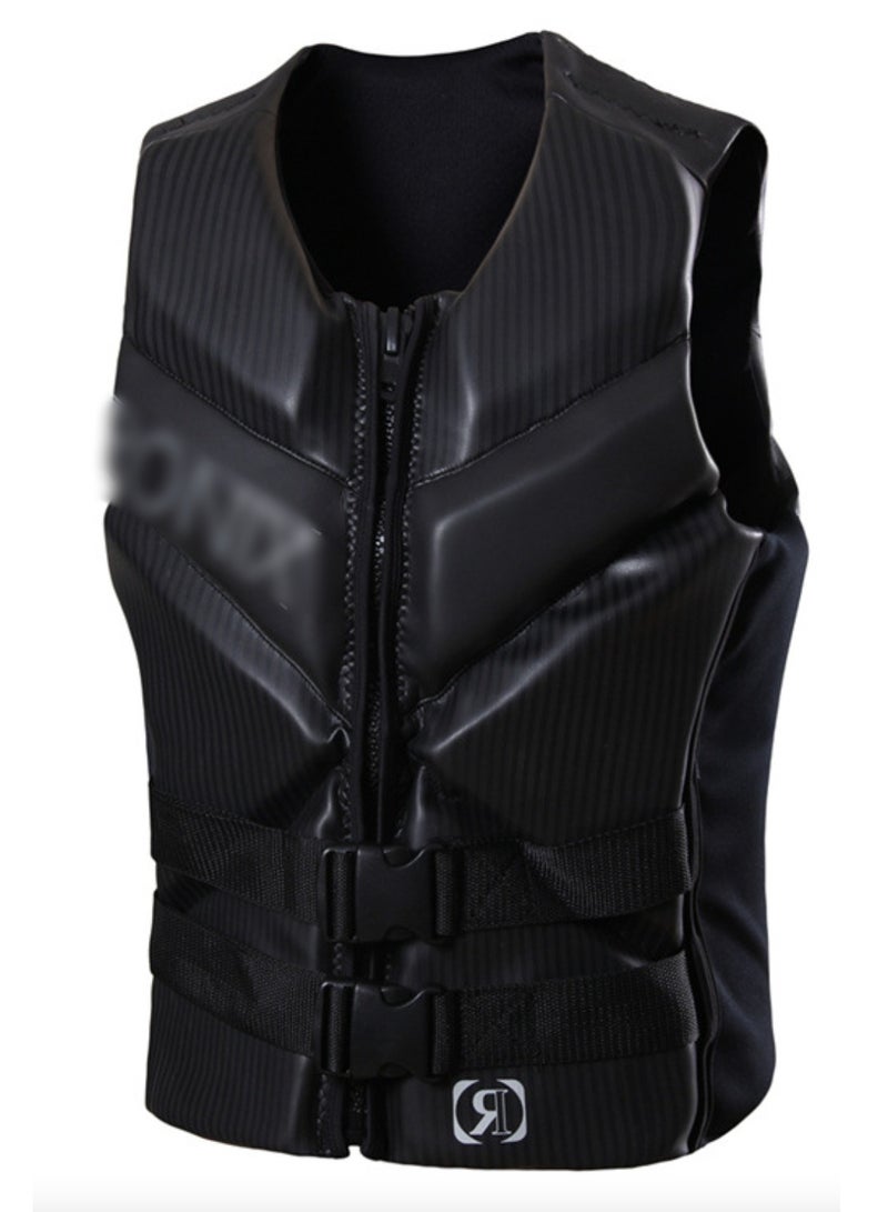 Generic Adult Life Vest For Men Women, Kayaking Water Sports Buoyancy Aid Fishing Vest For Fishing Sailing Surfing Boating Kayaking For Water Sports, Unisex Buoyancy Aid, Zip, Black - Image 1