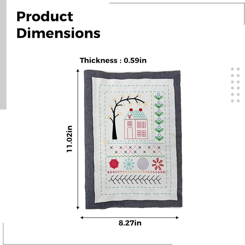 طقم تطريز الكتان للمبتدئين مع دليل إنجليزي 7.1 × 9.8 بوصة - Image 4
