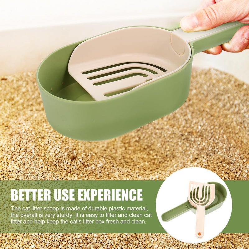 YARNOO Cat Litter Scooper Multifunctional Handheld Plastic Pet Cleaning Tool Green for Home Use - Image 5