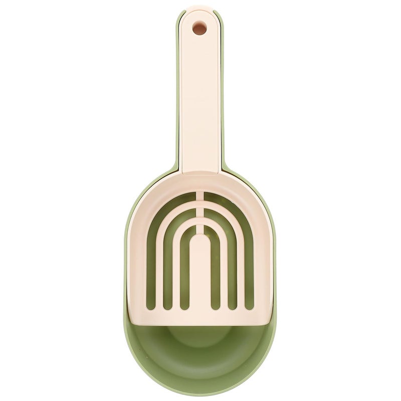 YARNOO Cat Litter Scooper Multifunctional Handheld Plastic Pet Cleaning Tool Green for Home Use - Image 1