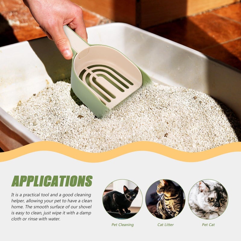 YARNOO Cat Litter Scooper Multifunctional Handheld Plastic Pet Cleaning Tool Green for Home Use - Image 4