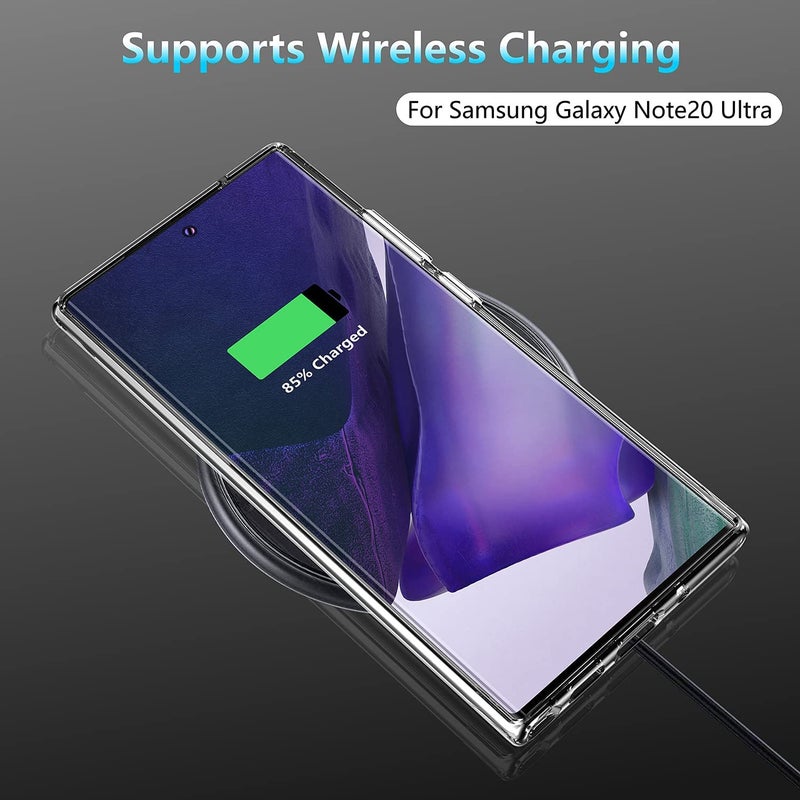 Nishtech غطاء خلفي شفاف هجين ناعم رفيع مضاد للغبار مع حماية الكاميرا لهاتف سامسونج جالاكسي نوت 20 ألترا متميز - Image 5