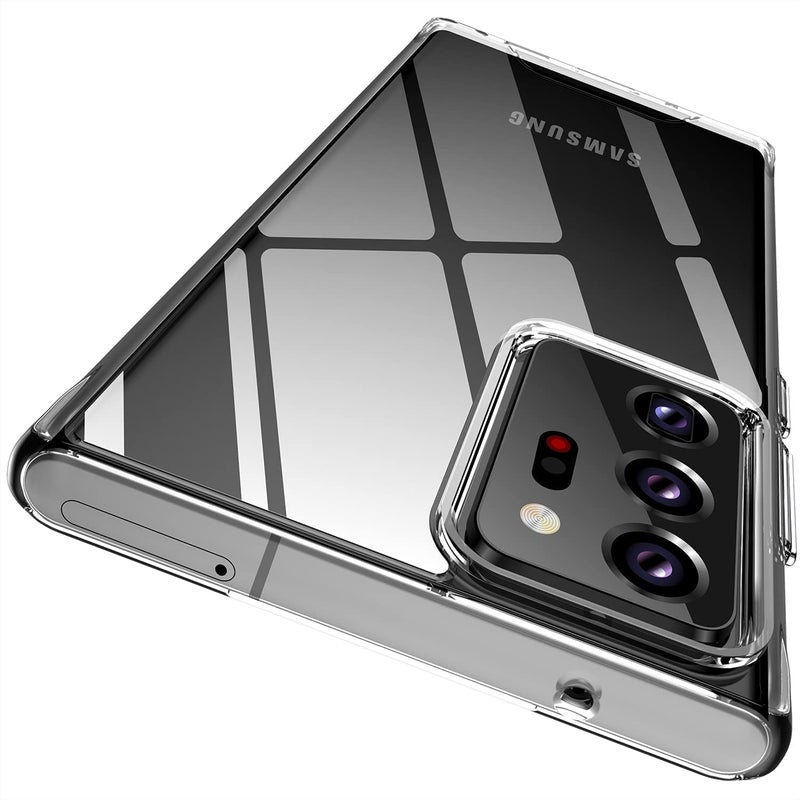 Nishtech غطاء خلفي شفاف هجين ناعم رفيع مضاد للغبار مع حماية الكاميرا لهاتف سامسونج جالاكسي نوت 20 ألترا متميز - Image 1