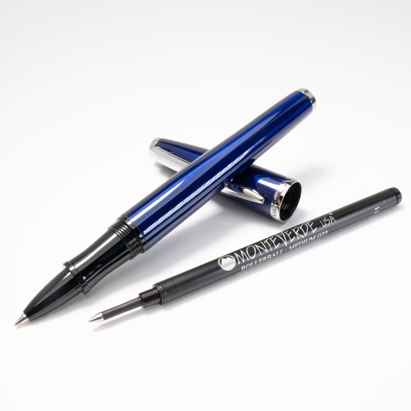 Monteverde USA Aldo Domani Rollerball Pen with Refill Gift Set Blue Premium pen for Men Women Perfect for Office Business School Gifts Journaling Autographs - Image 2