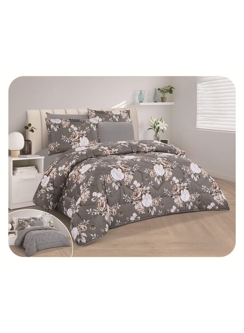 مون مفرش سرير نفرين ذو طابع وجهين  بتصميم مشجر صيفي حصري وجذاب مصنوعة من المايكروفايبر الصيفية، مقاس 230*250سم - Image 1