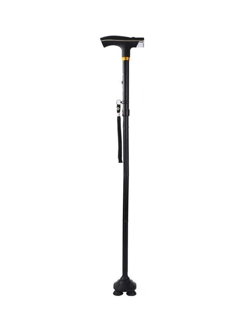 Yuwell Canes Foldable And Retractable Walking Stick For Men And Women Walking Stick Human Bionics Wear Resistant Non-Slip Pad Elderly Crutch Body Mechanics, Bionics Design Principles Cane Ultimate Magic Cane With LED Light Aluminum Alloy Regimen Security Balance Convenient 5 Major Functions Three-Point Support, Four Fold, Five Telescopic Rotating Bending The Handle Lighting Black - Image 2